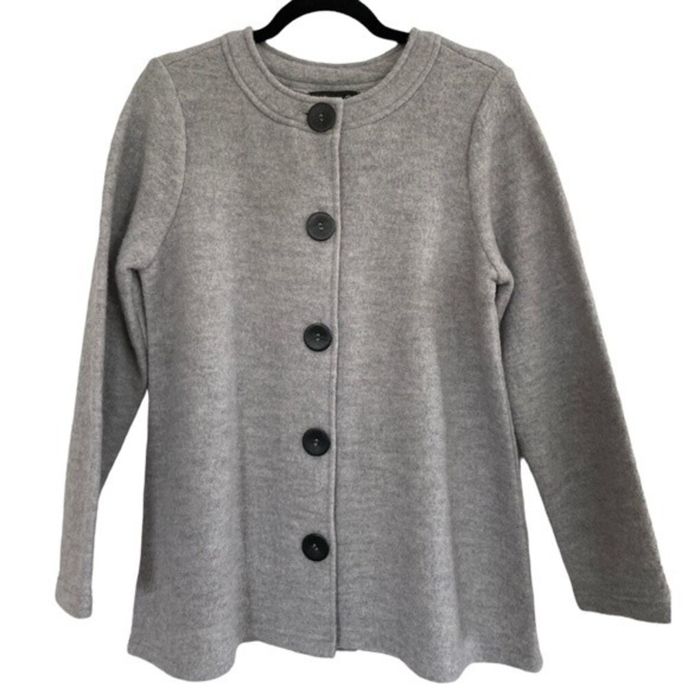 NWT Vintage Monterey Bay Gray Wool Button Front Cardigan Jacket Size Small‎
